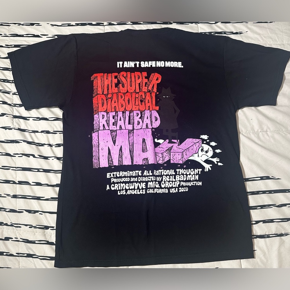Real Bad Man Heavyweight Black and Purple Short Sleeve T Shirt
